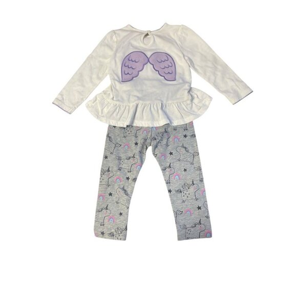 Baby Girls "I'm Magical" Unicorn Outfit Set LS Top & Leggings - 18-24 Mos - Picture 2 of 2